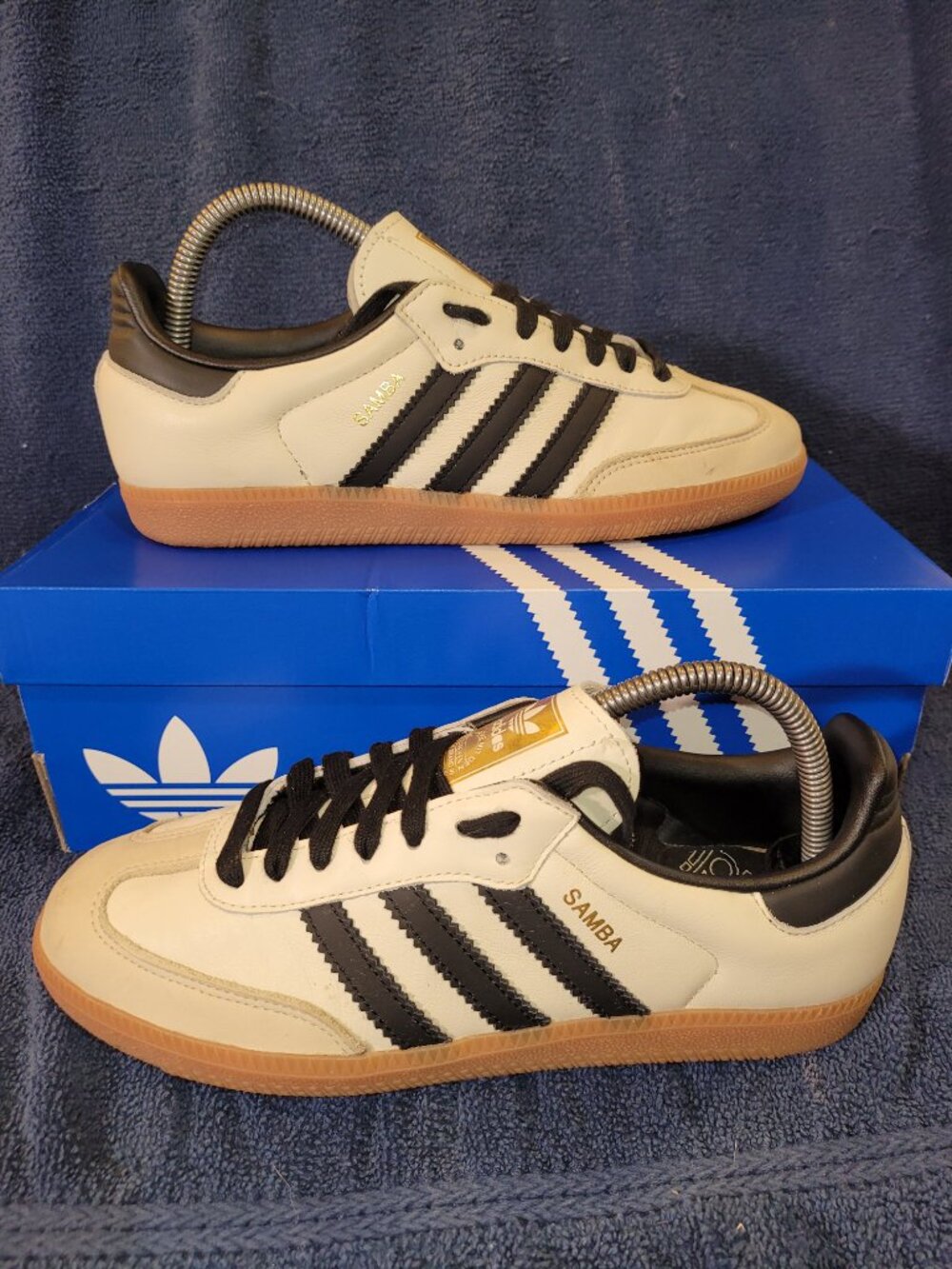 Adidas Samba Women's Size 7.5 OG Cream Black Tan Gum Sneakers ID0478 (#1911)